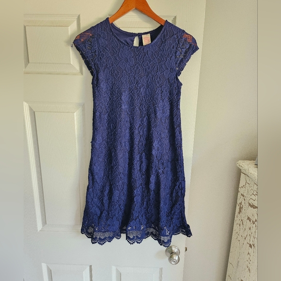 Faded Glory Other - 3/$15 Faded Glory XL 14-16 Navy Blue Dress Crochet Overlay